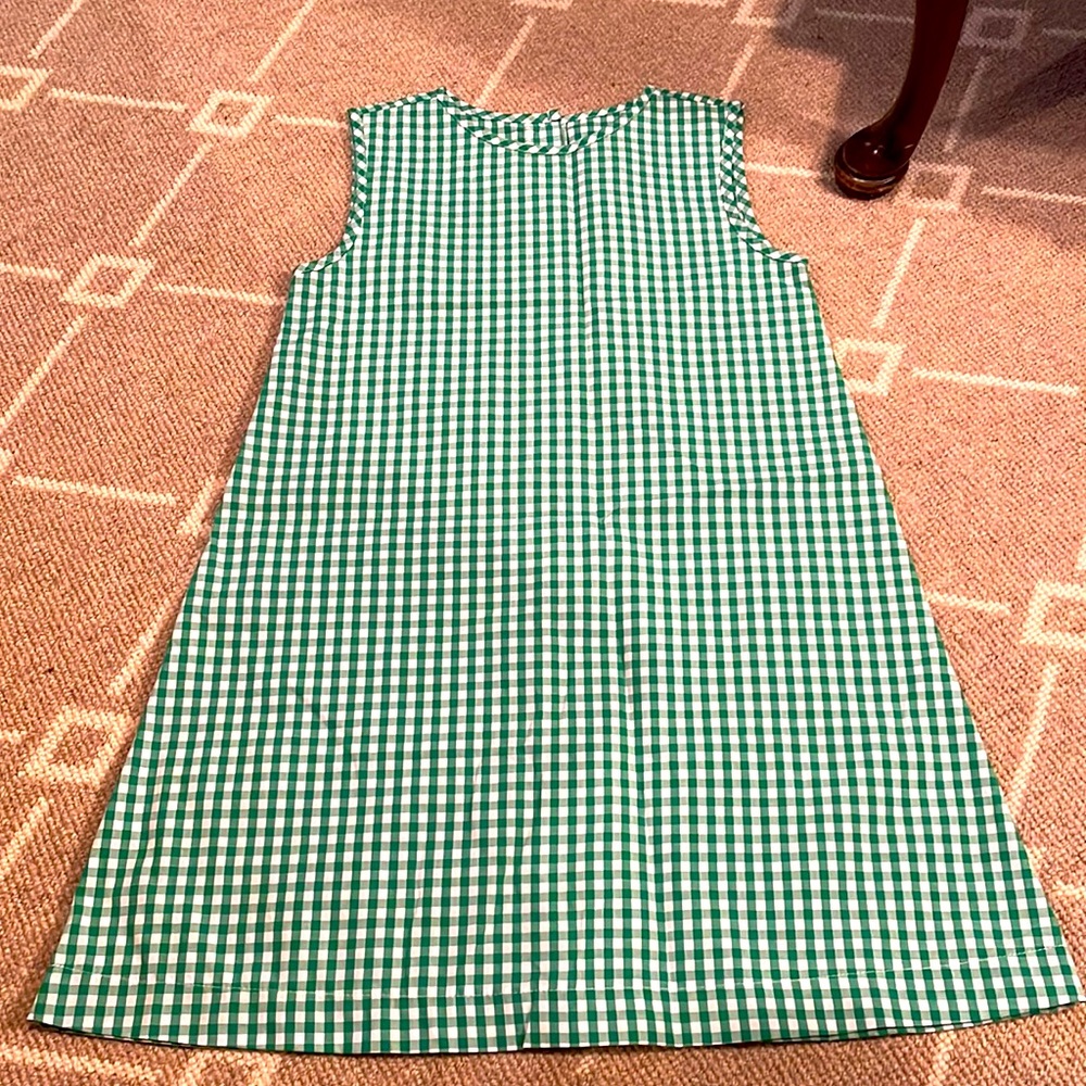 Posh Pickle girls green gingham check shift dress sz 8